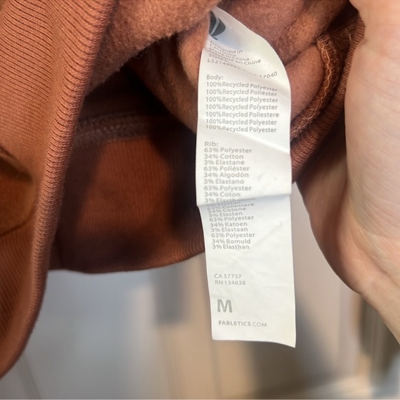 Fabletics Burnt Orange Crew Neck Sweater - Picture 4 of 6